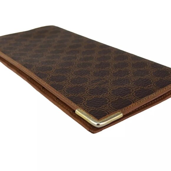 CELINE length wallet macadam beige PVC ?~ leather Authentic Used - Picture 3 of 8